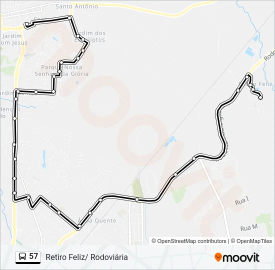 57 Bus Line Map