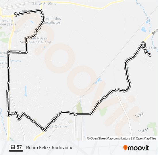 57 bus Line Map