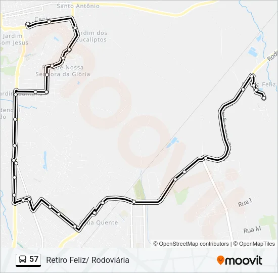 57 Bus Line Map