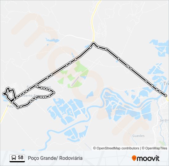 58 bus Line Map