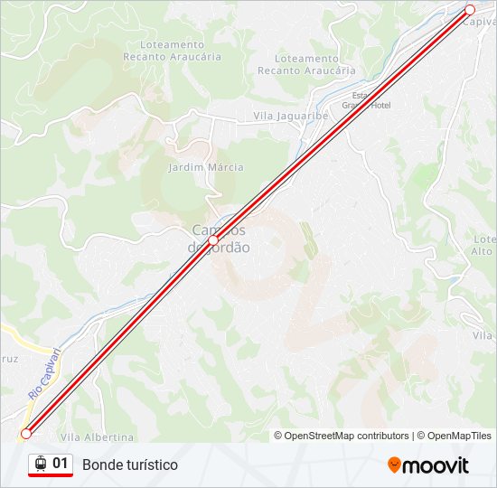 Mapa da linha 01 de vlt