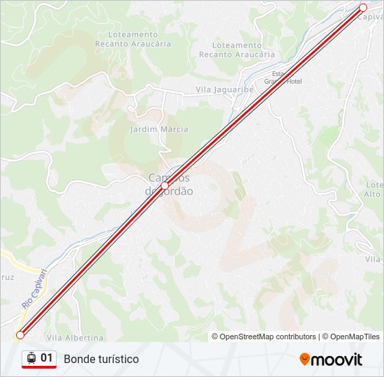 Mapa da linha 01 de vlt