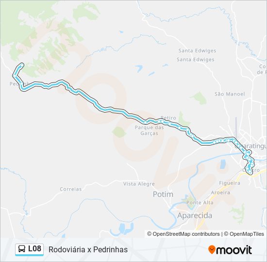 Mapa da linha L08 de ônibus