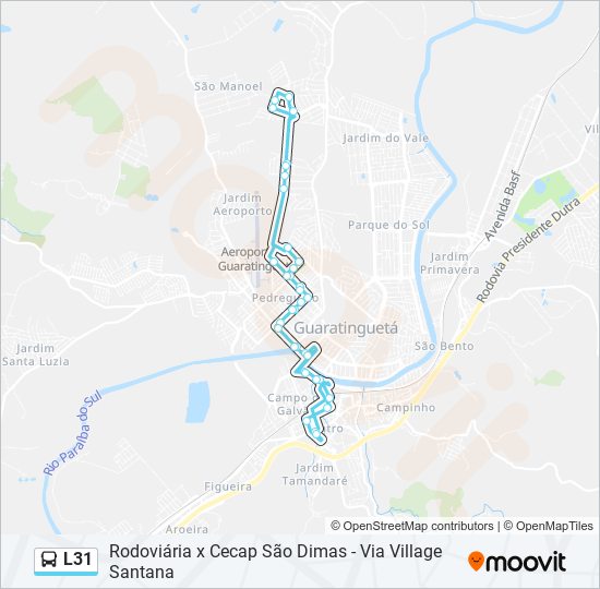 Mapa de L31 de autobús