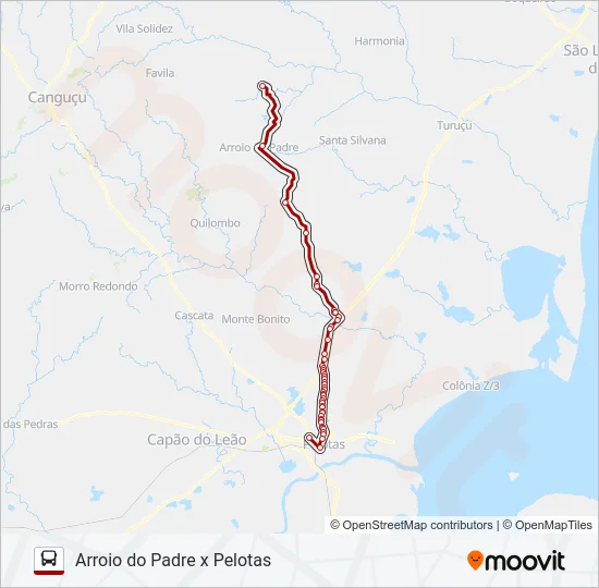 1990 ARROIO DO PADRE X PELOTAS Bus Line Map