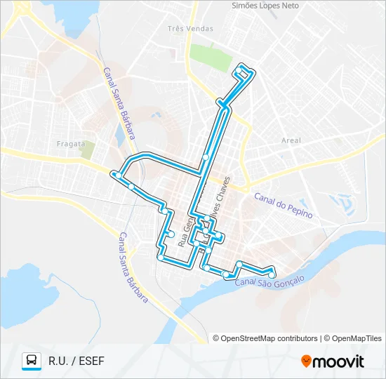 UFPEL ESEF Bus Line Map
