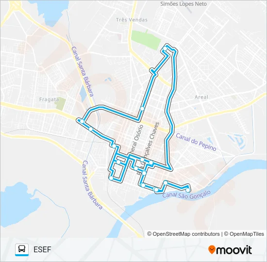 UFPEL ESEF Bus Line Map