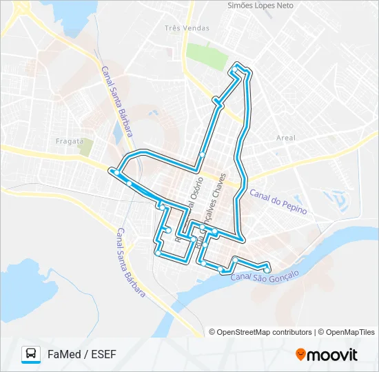 UFPEL ESEF Bus Line Map