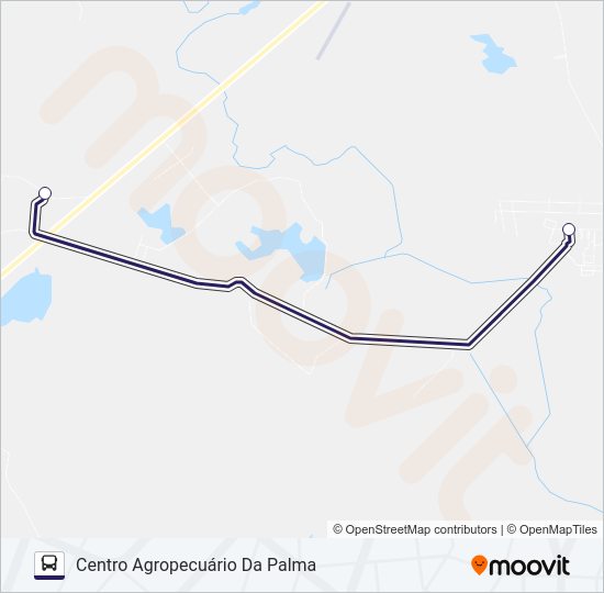 Mapa da linha UFPEL PALMA de ônibus
