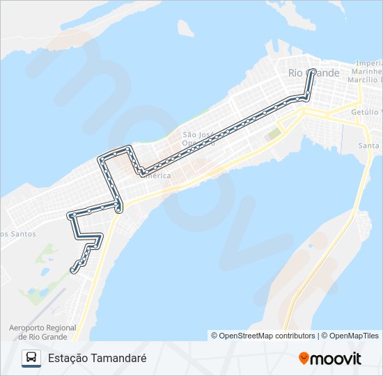 Mapa da linha 033 RODOVIÁRIA VILA MARIA / FURG de 