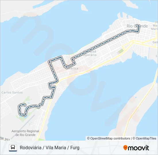 033 RODOVIÁRIA VILA MARIA / FURG  Line Map