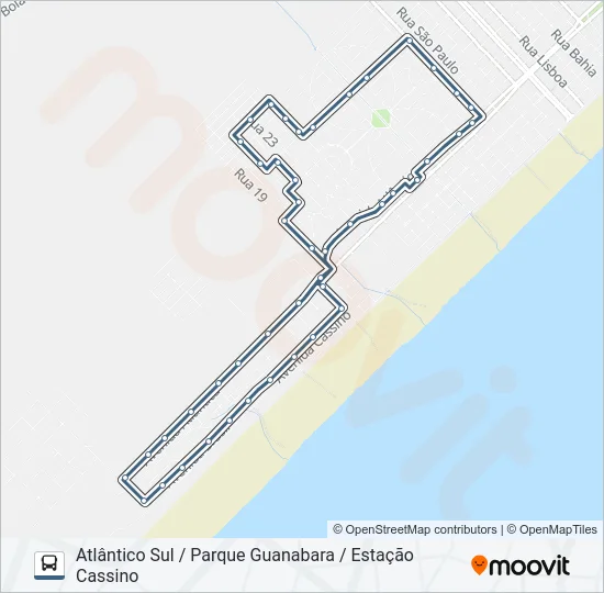 006 CIRCULAR CASSINO - ATLÂNTICO SUL / PARQUE GUANABARA  Line Map