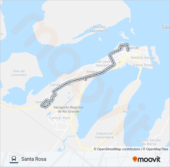 Mapa da linha 018 SANTA ROSA de 