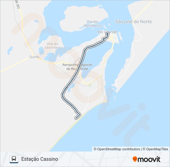 Mapa da linha 009 CASSINO - PRES. VARGAS de 