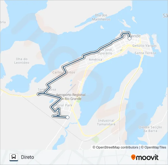 022 PARQUE SÃO PEDRO VIA HUMAITÁ  Line Map