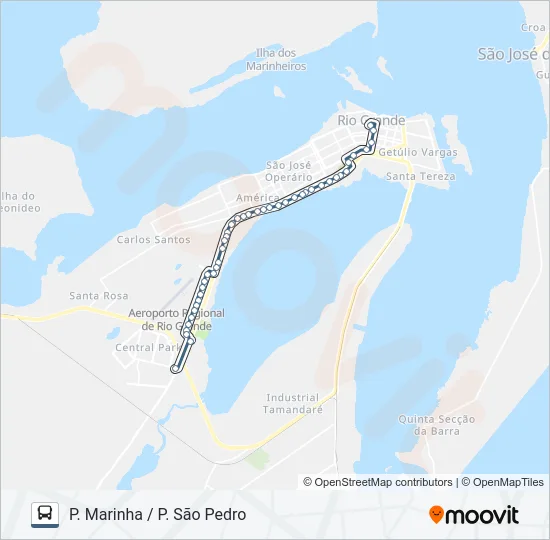 022 PARQUE SÃO PEDRO VIA HUMAITÁ  Line Map