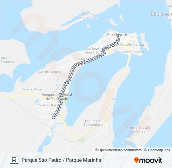 022 PARQUE SÃO PEDRO VIA HUMAITÁ  Line Map