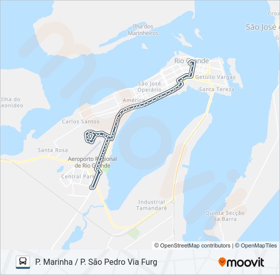 Mapa da linha 022 PARQUE SÃO PEDRO VIA HUMAITÁ de 
