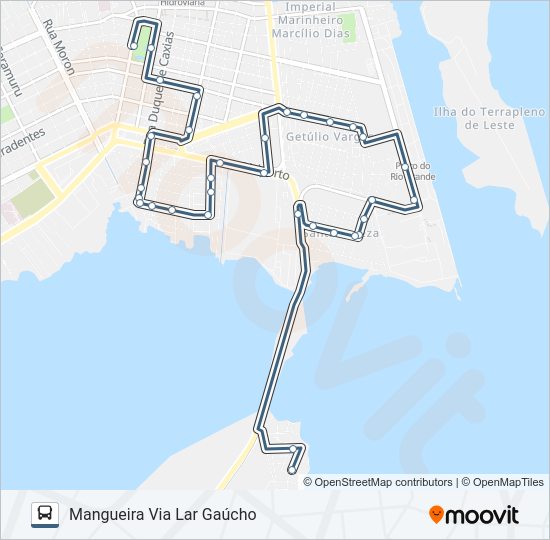 Mapa da linha 003 MANGUEIRA / LAR GAÚCHO de 