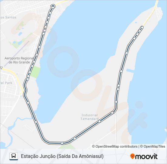 Mapa da linha 030 JUNÇÃO BARRA VIA AVENIDA ITÁLIA de 