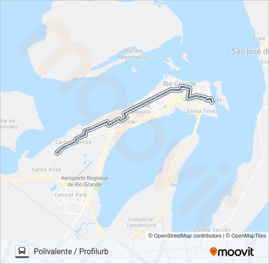 Mapa da linha 027 POLIVALENTE / PROFILURB de 