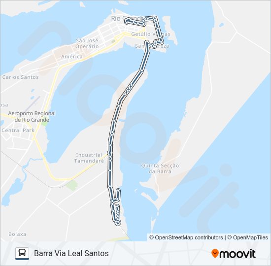 Mapa da linha 029 BARRA de 