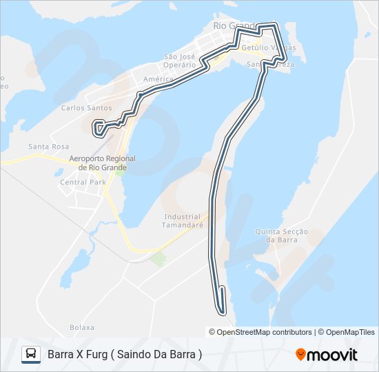 Mapa da linha 029 BARRA de 