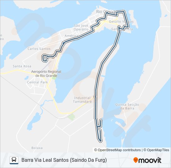 Mapa da linha 029 BARRA de 