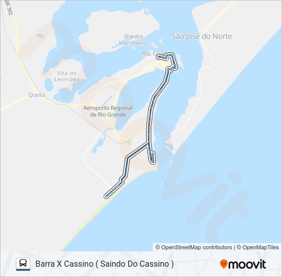 Mapa da linha 029 BARRA de 