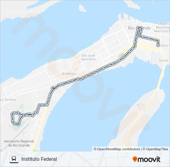Mapa da linha 014 FURG / IFRS de 
