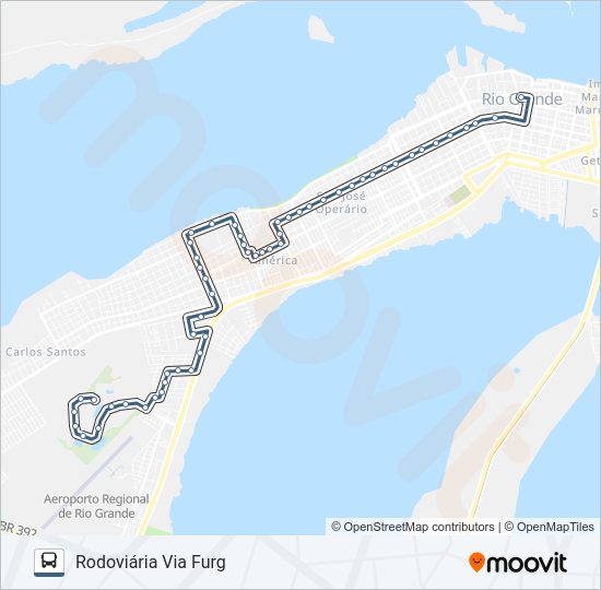 Mapa da linha 014 FURG / IFRS de 