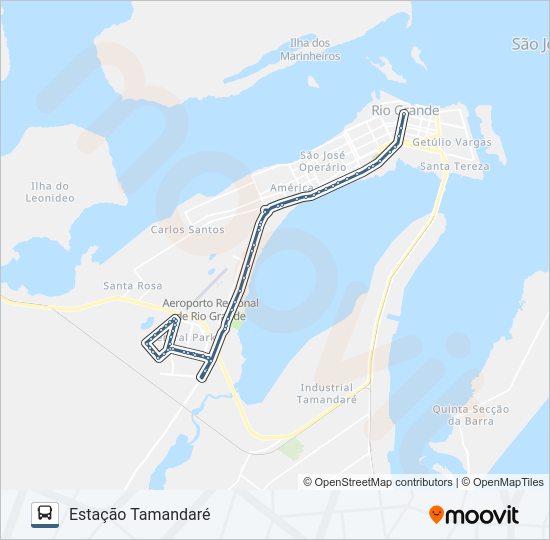 Mapa da linha 013 PARQUE MARINHA de 