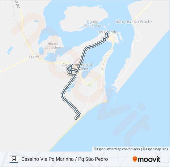 Mapa da linha 013 PARQUE MARINHA de 