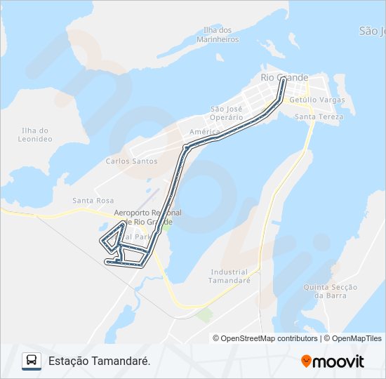 Mapa da linha 013 PARQUE MARINHA de 