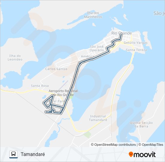Mapa da linha 013 PARQUE MARINHA de 