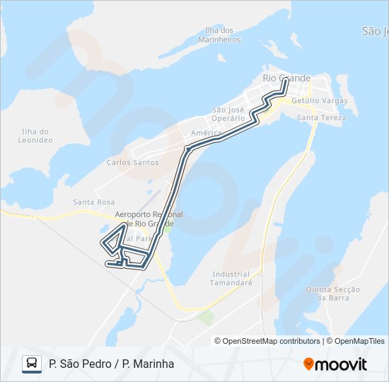 Mapa da linha 013 PARQUE MARINHA de 