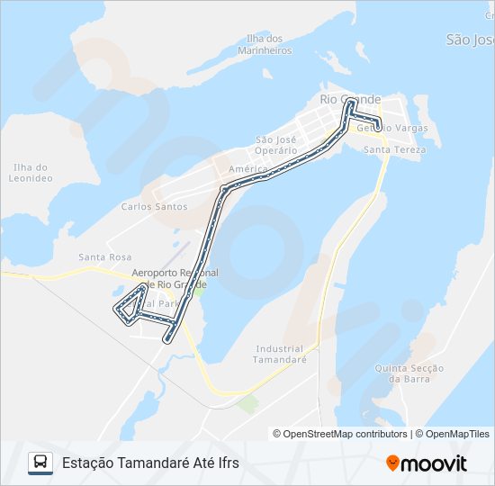 Mapa da linha 013 PARQUE MARINHA de 