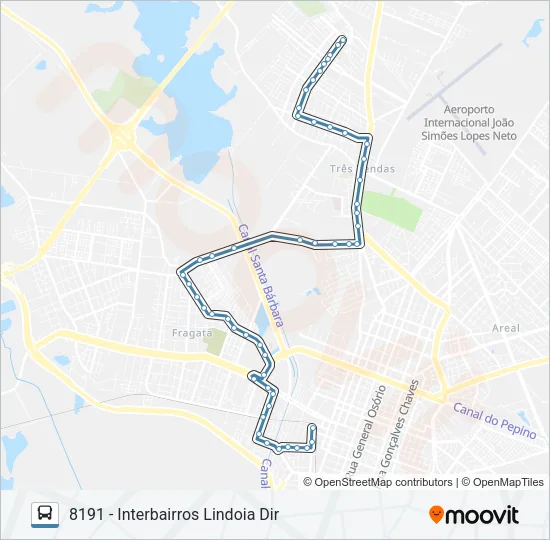 8191 INTERBAIRROS DIREITA Bus Line Map