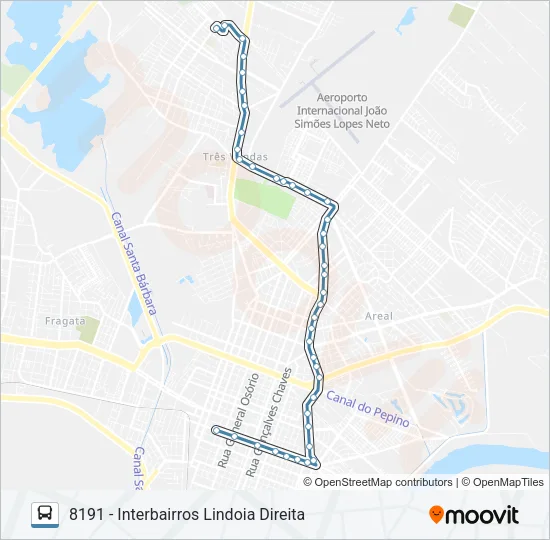 8191 INTERBAIRROS DIREITA Bus Line Map