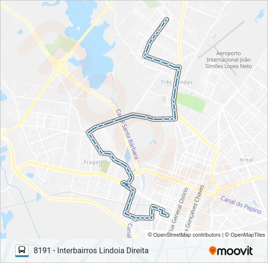 8191 INTERBAIRROS DIREITA Bus Line Map