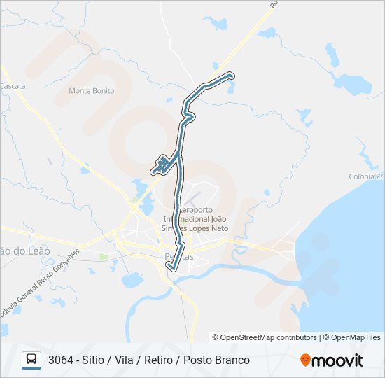 Mapa de 3061 POSTO BRANCO de autobús