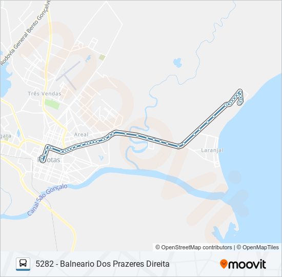 Mapa de 5281 BALNEÁRIO DOS PRAZERES de autobús