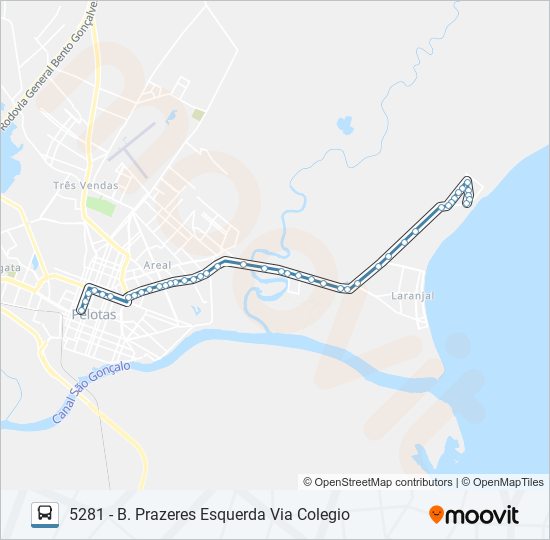 Mapa de 5281 BALNEÁRIO DOS PRAZERES de autobús