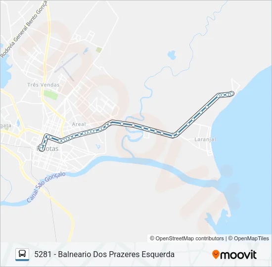 5281 BALNEÁRIO DOS PRAZERES Bus Line Map