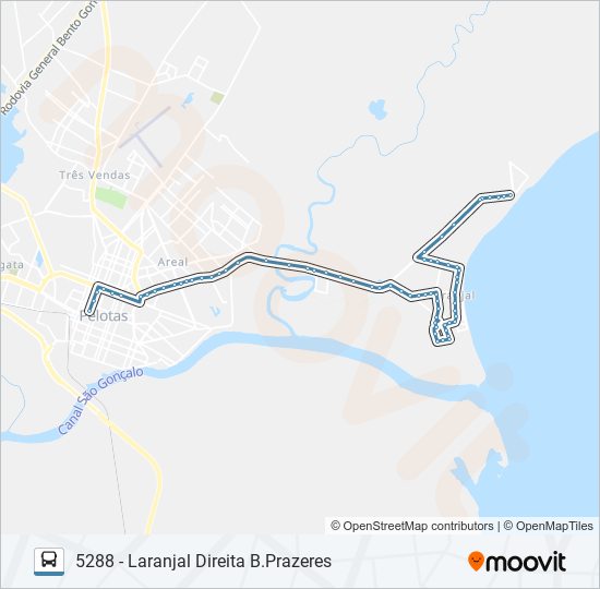 Mapa da linha 5281 BALNEÁRIO DOS PRAZERES de ônibus