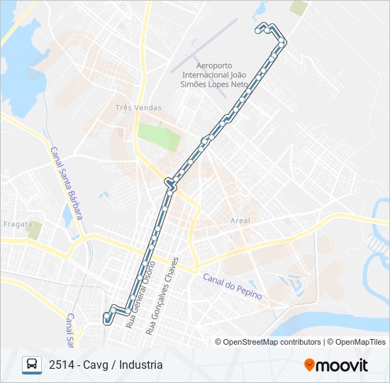 Mapa da linha 2511 CAVG de ônibus