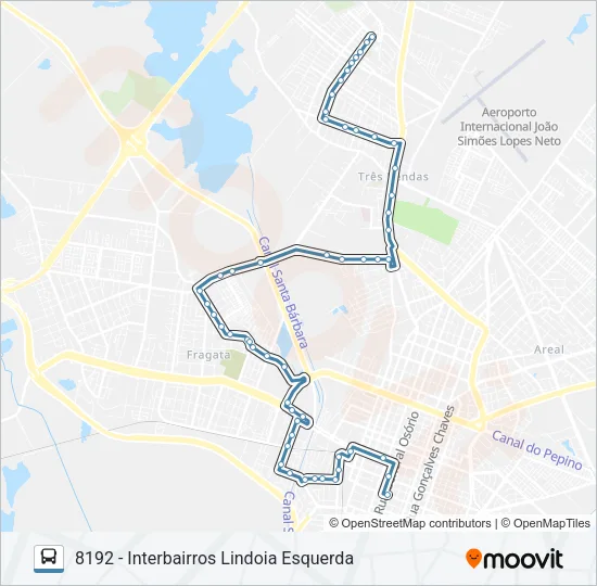 8192 INTERBAIRROS ESQUERDA Bus Line Map