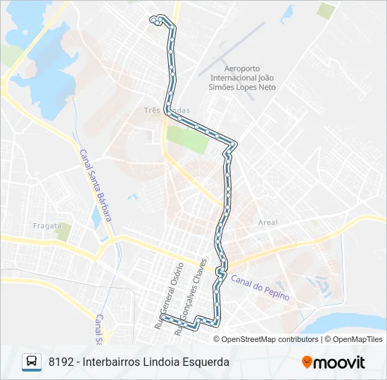 8192 INTERBAIRROS ESQUERDA Bus Line Map
