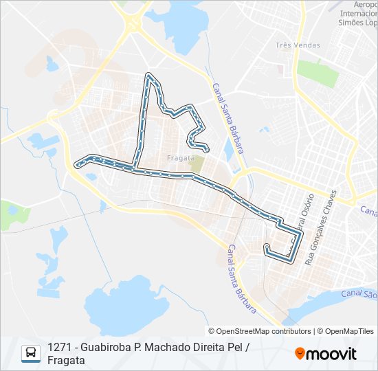 Mapa da linha 1201 GUABIROBA de ônibus