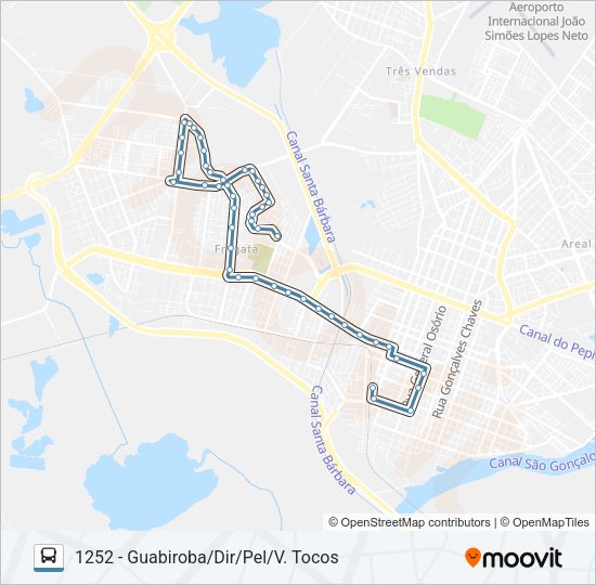 Mapa da linha 1201 GUABIROBA de ônibus